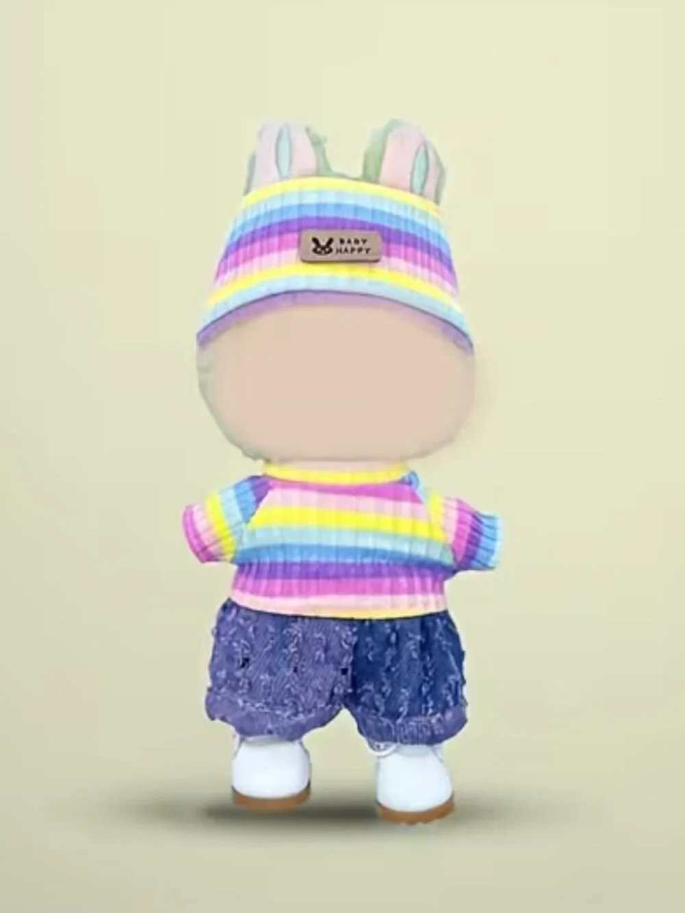 LABUBU Doll Clothes (3-Pc) Purple Sweater Skirt & Hat Outfit Set (NEW & SO CUTE)